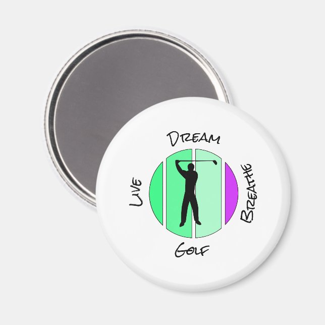 Lev, dröm, andas golf magnet (Front/Back)