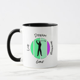 Lev, dröm, andas golf mugg