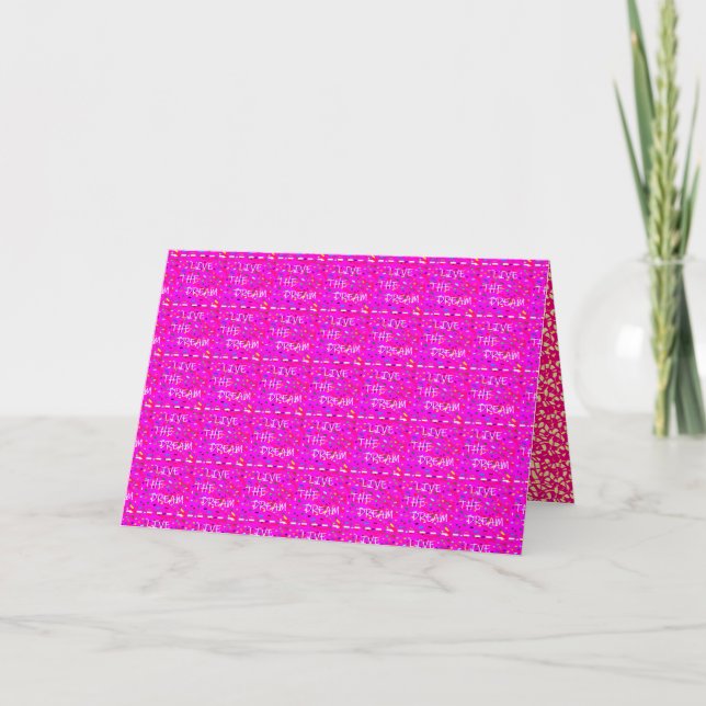 Lev drömtexten allt rosa och citron kort (Framsida)