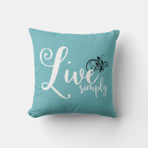 "Lev enkelt" Text Farmhouse Style Kuddcover