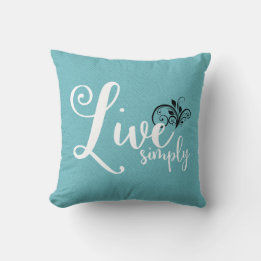 "Lev enkelt" Text Farmhouse Style Kuddcover Kudde