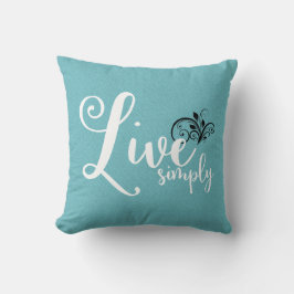 "Lev enkelt" Text Farmhouse Style Kuddcover Kudde