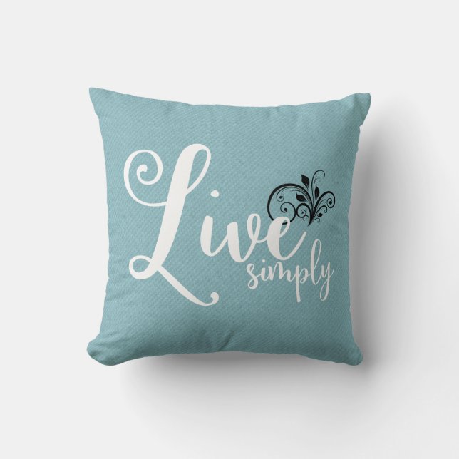"Lev enkelt" Text Farmhouse Style Kuddcover Kudde (Framsida)
