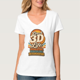 Lev ett 3D-liv Retro inspirerande design T Shirt