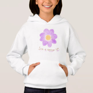 Lev ett vackert liv lila gula blommor Botanic T Shirt
