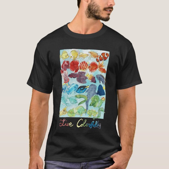 Lev Färgrikt T Shirt (Framsida)