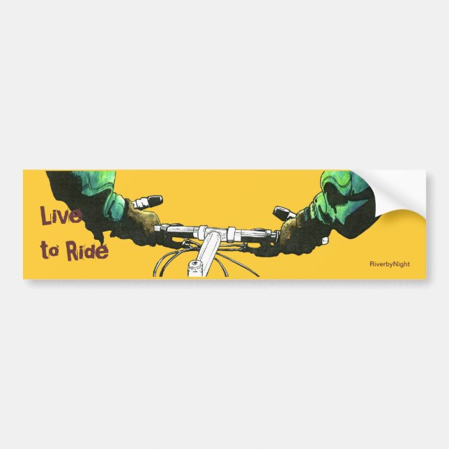 Lev för att cykla (grön) bildekal (Framsidan)