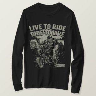 Lev för att rida, rida för att leva Motorcykel T Shirt