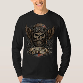 Lev för att rida Rida för att leva Skalle Amerikan T Shirt