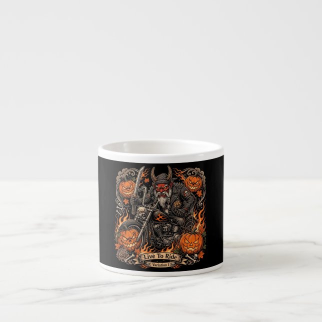 Lev för att rida Variation I, Route 66 Samurai Oni Espressomugg (Framsidan)