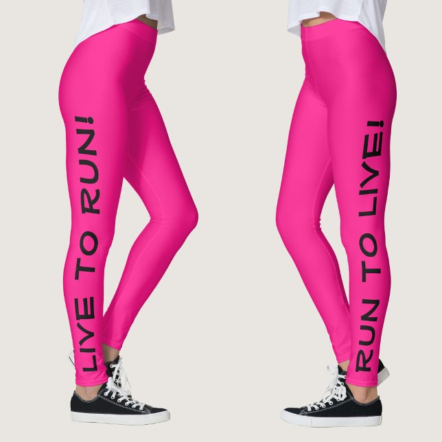 Lev för att springa! Spring för att leva! Söt het  Leggings (Right Side/Left Side)