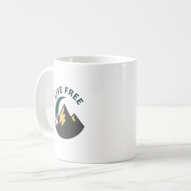 "Lev Fri" Berg Nattemblem Kaffemugg (Framsida vänster)