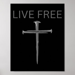 Lev gratis text Kristna, Kors spikar Tro & Poster