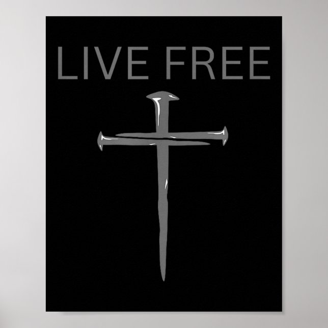 Lev gratis text Kristna, Kors spikar Tro &amp;  Poster (Framsidan)