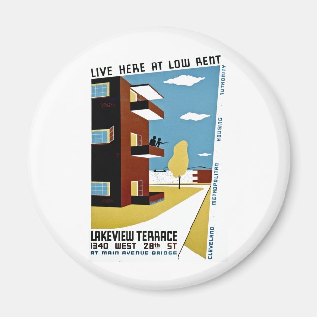 Lev här med låg hyra magnet (Framsidan)