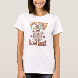 Lev helt enkelt, Bloom Wilely - Skeleton & Mushroo T Shirt