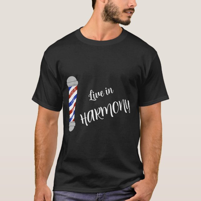 Lev i Barbershop Harmony - Dekorativ kudde T Shirt (Framsida)