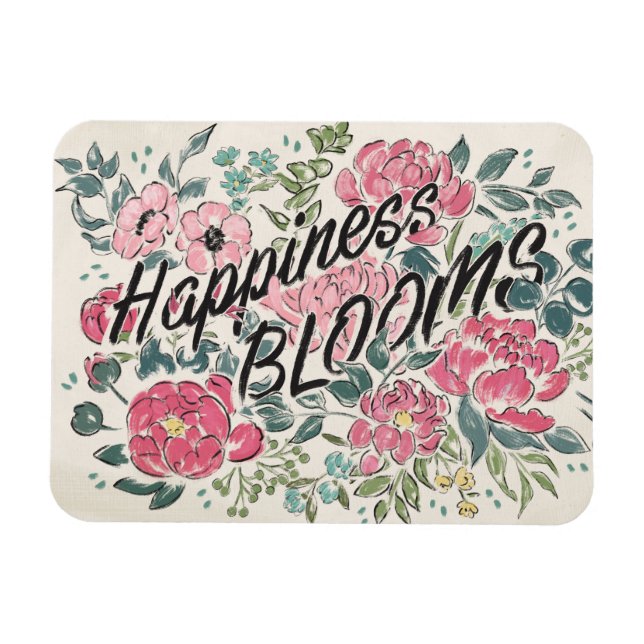 Lev i Bloom | Blommor för lycka Magnet (Horisontell)