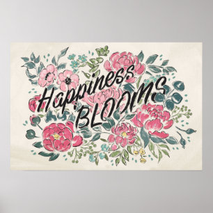 Lev i Bloom Blommor för lycka Poster