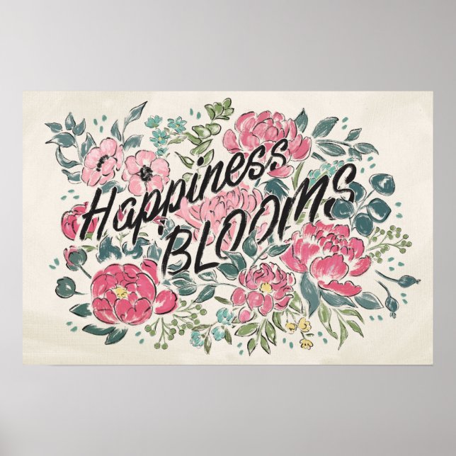 Lev i Bloom | Blommor för lycka Poster (Framsidan)