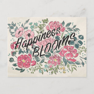 Lev i Bloom Blommor för lycka Vykort