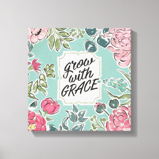 Lev i Bloom | Öka med nåd Canvastryck (Framsida)