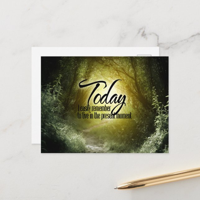 "Lev i nuet" Motiveringsbekräftelse Vykort (Fram/Back In Situ)