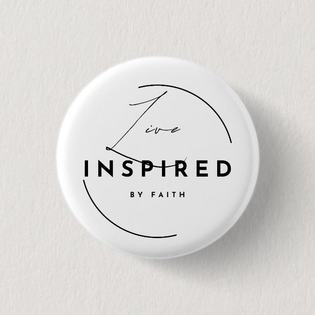 Lev inspirerad av tro minimalistisk kristen knapp (Framsida)