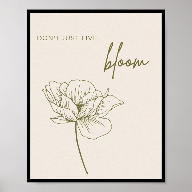 Lev inte bara, Bloom Poster (Framsidan)