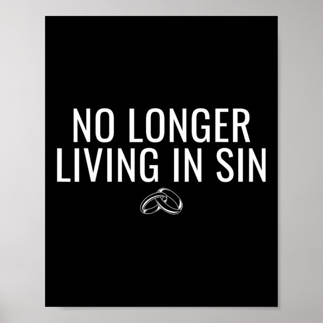 Lev inte längre i Sin Funny Bride Groom Giftermål Poster (Framsidan)