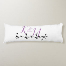 Lev Kärlek Laugh med lite Initialer Kroppskudde