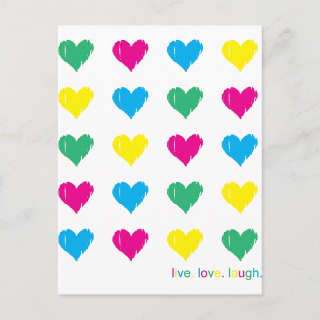 Lev. Kärlek. Laugh. Vykort (Framsida)