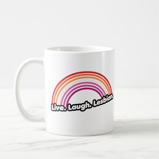"Lev La Lesbisk" Kaffemugg (Vänster)