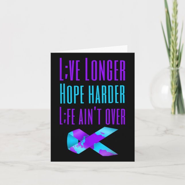 Lev längre Hope Harder Life Aint över Suicide Awa Kort (Framsida)