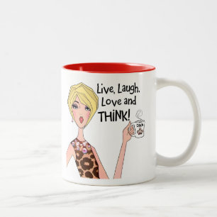 Lev. Laugh, Kärlek och TÄNKA! Två-tonkaffe Mugg