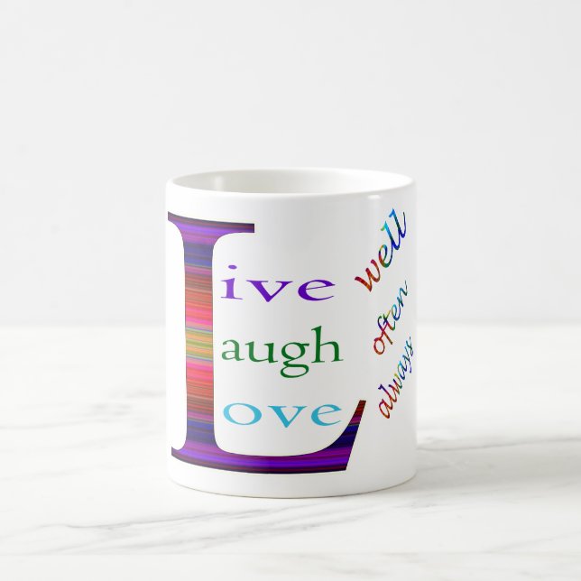 Lev, Laugh Often, Kärlek Alltid av ST-aylor Kaffemugg (Center)