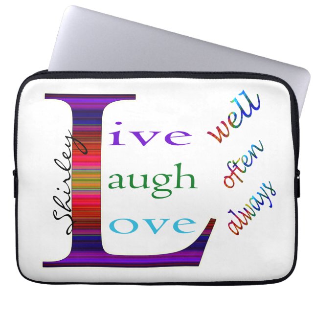 Lev, Laugh Often, Kärlek Alltid av ST-aylor Laptop Sleeve (Framsidan)