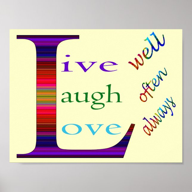 Lev, Laugh Often, Kärlek Alltid av ST-aylor Poster (Framsidan)