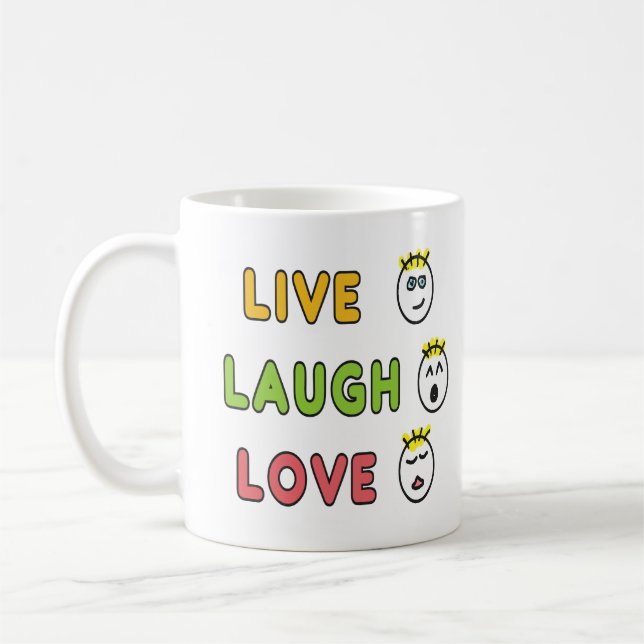 Lev Le och Älska Kaffemugg (Vänster)