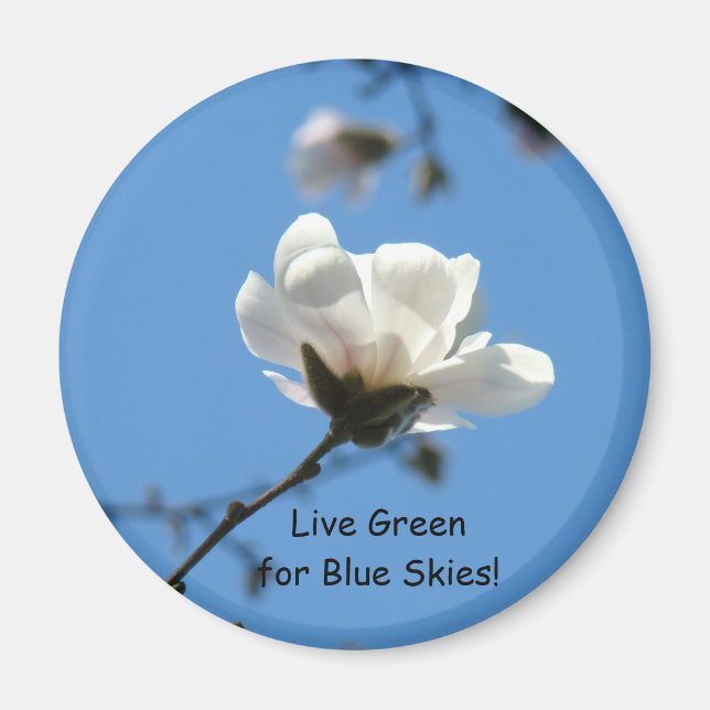 Lev Leve Grönt för Blå Himlar! magnet Magnolia Blo (Framsidan)