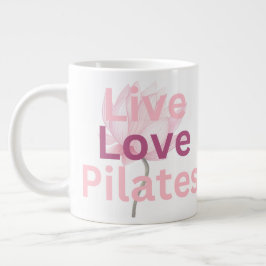 Lev Liv Pilates Lotus Välbefinnande Lugn Gåva till Jumbo Mugg