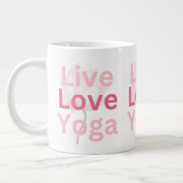 Lev Liv Yoga Lotus Mindfull Välbefinnande Ge henne Jumbo Mugg