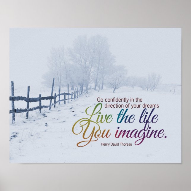 Lev livet du föreställer dig som motiv offert poster (Framsidan)