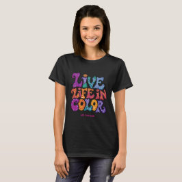 Lev Livet i Färg Retro 70-Tals Psykedelisk Personl T Shirt