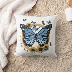 Lev livet i full blom Butterfly Solrosor Kudde