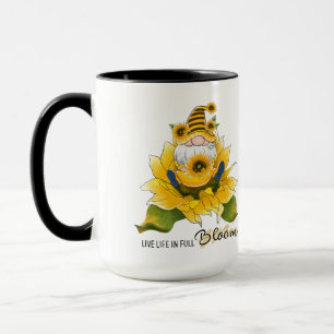 "Lev livet i full blom" Gnome/Solroskaffe Mugg