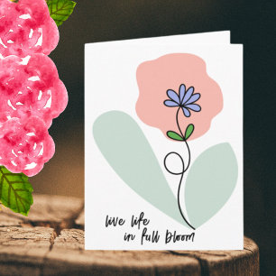 Lev livet i full blom vild blomster abstrakt tom k kort