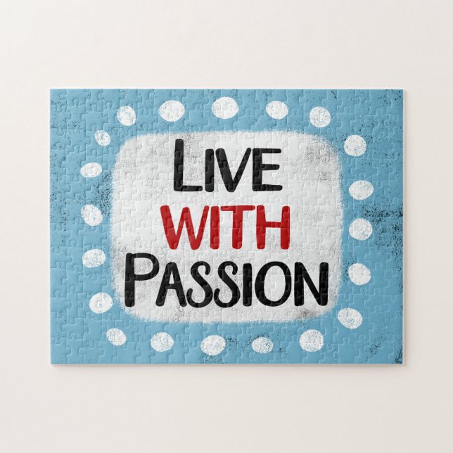 Lev med Passion Jigszle Puzzle Pussel (Horisontell)