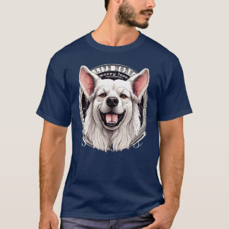 "Lev mer bekymmerslöst mindre - viskare Hund T Shirt