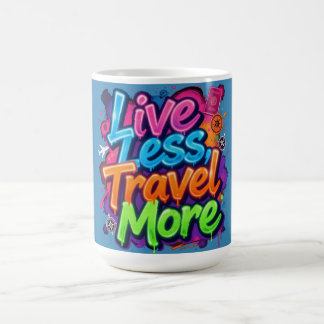 Lev mindre, resa mer Neon Graffiti Citat om resor Kaffemugg
